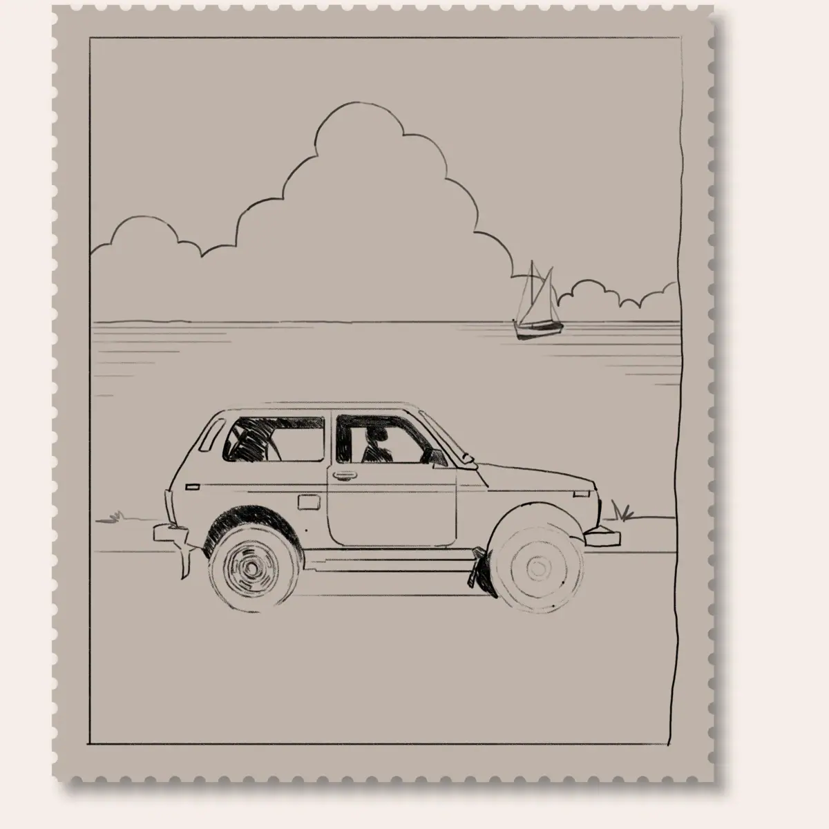 Ostsee Roadtrip Auto am Strand